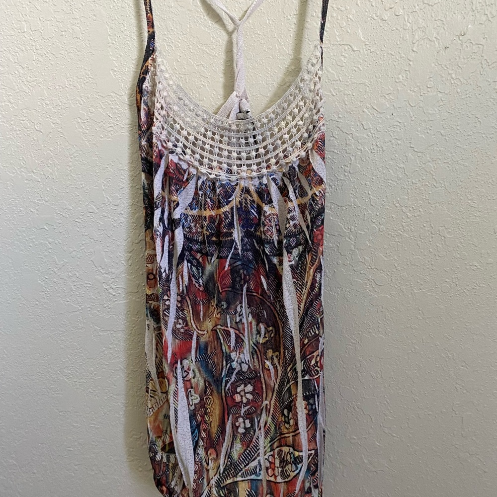 American Rag Multicolor Camisole with Crochet Detail